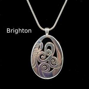 Brighton Snake Chain Pendant Necklace, Open Work Pendant, Silver Plated